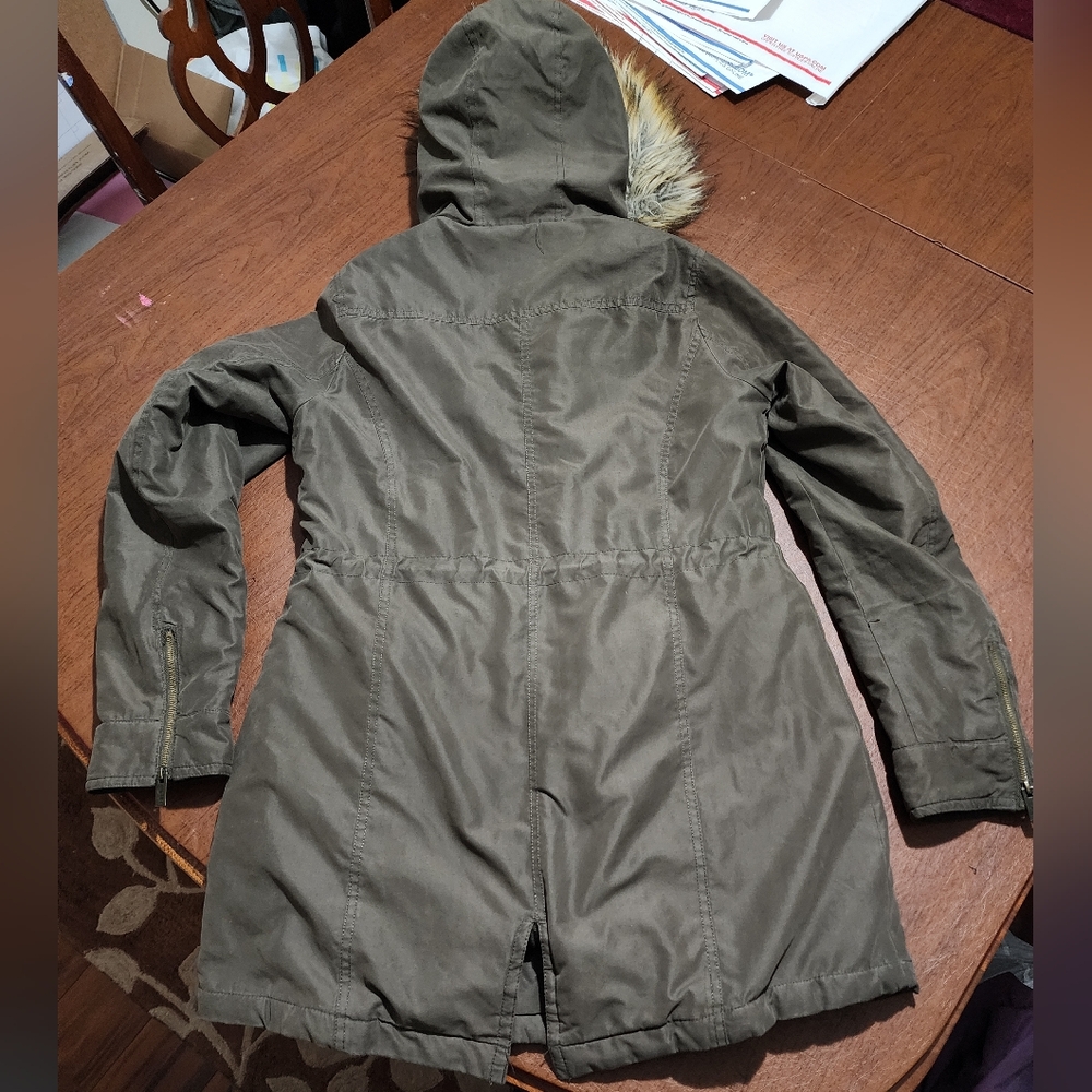 RACHEL Rachel Roy Olive Utility Jacket with Faux Fur Hood - Picture 13 of 13